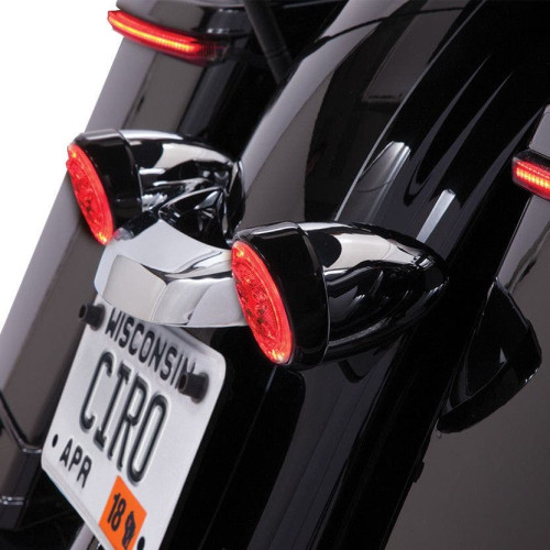 PartzBiz HD: 4421045-Ciro Black Bullet Style Fang LED ไฟเลี้ยวด้านหลังแทรกฟังก์ชั่น Dual Harley | 45421 PartzBiz HD: 4421045-Ciro Black Bullet Style Fang LED ไฟเลี้ยวด้านหลังแทรกฟังก์ชั่น Dual Harley | 45421