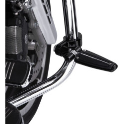 PartzBiz HD DS16240302 - Ciro Black Adjustable Pinless 1-1/4” Hi-Way Bar Mount พร้อมหมุดพักเท้าตัวเมีย Clevis | 60022