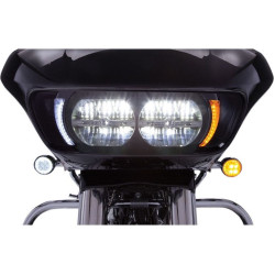 PartzBiz HD DS20402212 - Ciro สีดำ LED ไฟหน้า Fang Bezels พร้อมสัญญาณไฟเลี้ยวสีเหลืองอำพัน Harley 15-20 FLTR PartzBiz HD DS20402212 - Ciro สีดำ LED ไฟหน้า Fang Bezels พร้อมสัญญาณไฟเลี้ยวสีเหลืองอำพัน Harley 15-20 FLTR