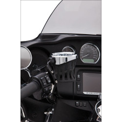 PartzBiz HD DS06360020 - Ciro Black Left or Right Perch Mount Drink Holder for Harley or Metric Models | 50411