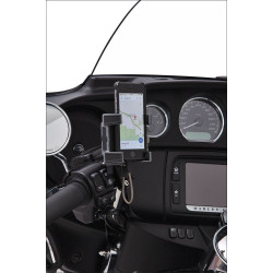 PartzBiz HD DS44020590 - Ciro Black Left or Right Perch Mount Premium Smartphone/GPS Holder with Charger | 50211
