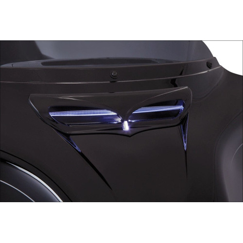 PartzBiz HD: 4421019-Ciro Black Lighted Fairing Scoop Intake Trim Accent สำหรับ Harley Touring Batwing 14-Up