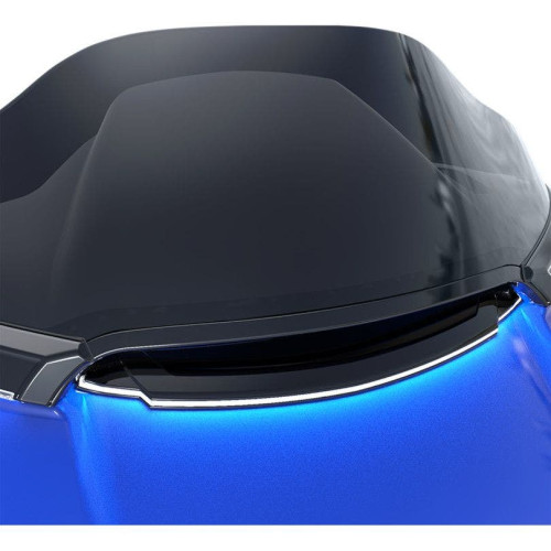 PartzBiz HD: 4420984-Ciro สีดำสีขาว LED Center Fairing Vent Trim Harley Road Glide FLTR 15-18 | 40021
