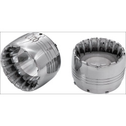 PartzBiz HD DS18020316 - Ciro Chrome Billet Jet Machined Muffler Tips Ciro Megaphone / Straight (Pr) | 31320