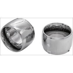 PartzBiz HD DS18020314 - Ciro Chrome Billet Jet Muffler Tips Ciro Megaphone / Straight Slip Ons (Pr) | 31300
