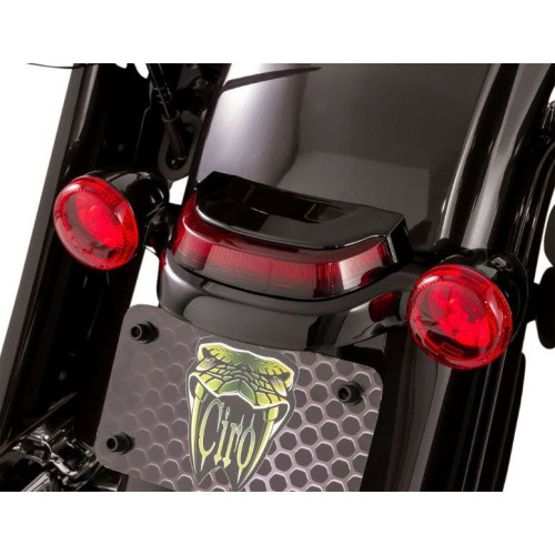 PartzBiz HD: 4420993-Ciro Chrome Crown ไฟท้าย Lightsstrike Tech สีดำ สีแดง Harley Touring 14-Up PartzBiz HD: 4420993-Ciro Chrome Crown ไฟท้าย Lightsstrike Tech สีดำ สีแดง Harley Touring 14-Up