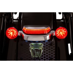 PartzBiz HD DS20101455 - Ciro Chrome Crown ไฟท้าย Lightsstrike Tech Chrome Red Harley Touring 14-Up PartzBiz HD DS20101455 - Ciro Chrome Crown ไฟท้าย Lightsstrike Tech Chrome Red Harley Touring 14-Up