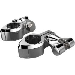 PartzBiz HD DS16240298 - Ciro Chrome ขายึด Hi-Way Bar แบบปรับได้ Pinless 1-1/4 พร้อมหมุดพักเท้าตัวเมีย | 60002