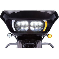 PartzBiz HD DS20402211 - Ciro 45250 Chrome LED ไฟหน้า Fang Bezels w/สัญญาณไฟเลี้ยวสีเหลืองอำพัน Harley 15-20 FLTR PartzBiz HD DS20402211 - Ciro 45250 Chrome LED ไฟหน้า Fang Bezels w/สัญญาณไฟเลี้ยวสีเหลืองอำพัน Harley 15-20 FLTR