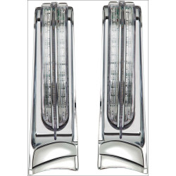 PartzBiz HD DS20401821 - Ciro Chrome Smoke LED Saddlebag Filler Panel Accent Lights 14-16 FLHT/K (pr) | 40002