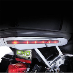 PartzBiz HD DS20401857 - Ciro Chrome Tour-Pak Trunk Light Accents for Harley Touring 14-16 (exc CVO) | 40006