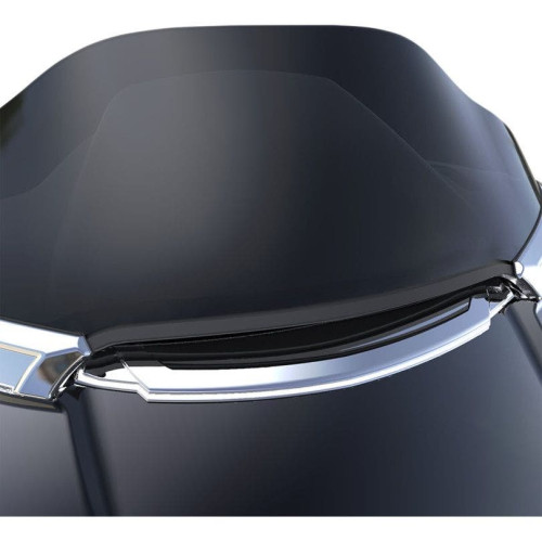 PartzBiz HD: 4420981-Ciro Chrome สีขาว LED Center Fairing Vent Trim Harley Road Glide FLTR 15-18 | 40020