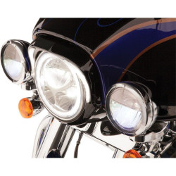 PartzBiz HD DS20011364 - Ciro Gloss Black LED 7" Headlight Bezel Trim Ring for Harley FLH/T 96-13 45211