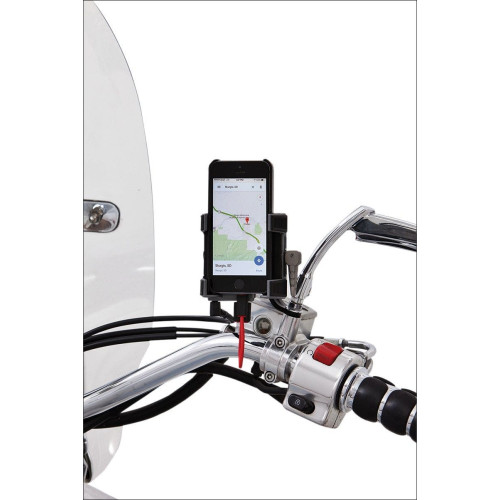 PartzBiz HD: 4420958-Ciro Universal Mirror Stem Mount for Premium Smartphone/GPS Holder with Charger | 50220 PartzBiz HD: 4420958-Ciro Universal Mirror Stem Mount for Premium Smartphone/GPS Holder with Charger | 50220