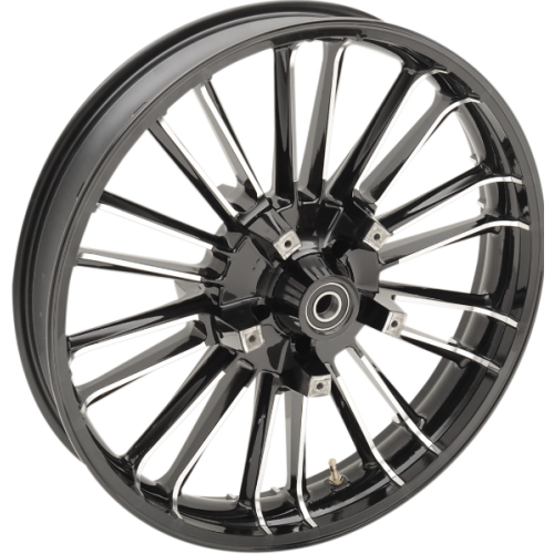 PartzBiz HD: 4420860-ชุดล้อและยาง Coastal Moto Black Cut Atlantic Precision Cast 3D 21” สำหรับ Harley 00-23 | 3D-ATL213BCABST