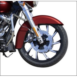 PartzBiz HD DS02012329 - Coastal Moto Black Cut Hurricane 3D 21” ล้อหน้า เฉพาะ Harley 08-18 Non ABS