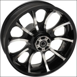 PartzBiz HD DS02022105 - Coastal Moto Black Cut Largo 3D 18 ” ล้อหลัง Only Harley 08-17 w/ ABS | 3D-LGO185BC-เอบีเอส