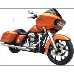 PartzBiz HD DS02012208 - Coastal Moto Black Cut Largo 3D 21 ” ล้อหน้า เฉพาะ Harley 08-17 Non ABS | 3D-LGO213BC