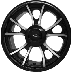 PartzBiz HD DS02022211 - Coastal Moto Black Cut Largo Precision Cast 3D ด้านหลัง 18” ล้อสำหรับ Harley Trike | 3D-LAR187BC-TRK
