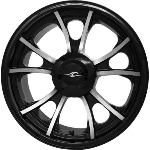 PartzBiz HD: 4420871-Coastal Moto Black Cut Largo Precision Cast 3D ด้านหลัง 18” ล้อสำหรับ Harley Trike | 3D-LAR187BC-TRK