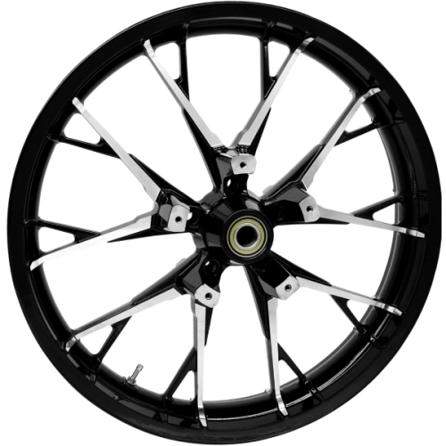 PartzBiz HD: 4420872-ชุดล้อและยาง Coastal Moto Black Cut Marlin Precision Cast 3D 21” สำหรับ Harley 00-23 | 3D-MAR213BC07