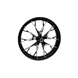 PartzBiz HD DS02012391 - Coastal Moto Black Cut Marlin ด้านหน้า Dual Disc 21x3.5 ล้อ Non ABS Harley FLH 08-22 | 3D-MAR213BC