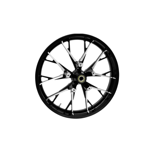 PartzBiz HD: 4420877-Coastal Moto Black Cut Marlin ด้านหน้า Dual Disc 21x3.5 ล้อ Non ABS Harley FLH 08-22 | 3D-MAR213BC