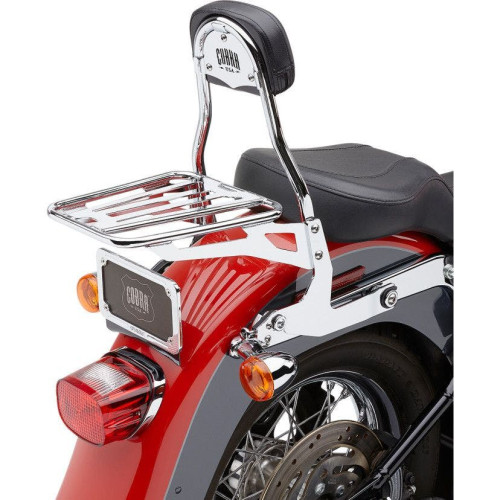 PartzBiz HD: 4420791-Cobra 602-2001 Chrome Complete Detachable Backrest Kit Harley 00-17 FL/ST 150mm | 602-2001 PartzBiz HD: 4420791-Cobra 602-2001 Chrome Complete Detachable Backrest Kit Harley 00-17 FL/ST 150mm | 602-2001