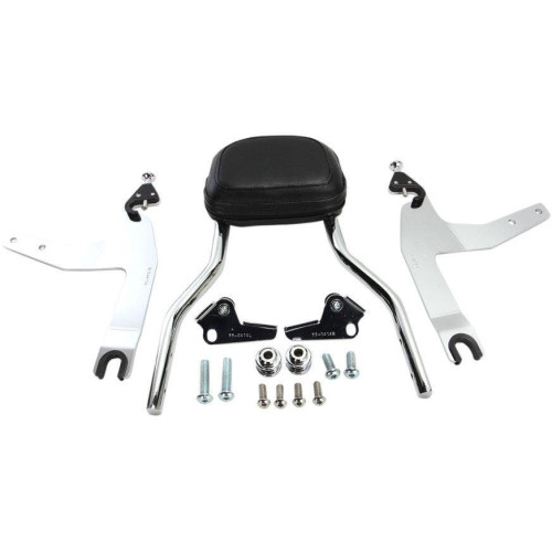 PartzBiz HD: 4420793-Cobra 602-2002 Chrome Complete Detachable Backrest Kit Harley 07-17 FL/ST 200mm | 602-2002 PartzBiz HD: 4420793-Cobra 602-2002 Chrome Complete Detachable Backrest Kit Harley 07-17 FL/ST 200mm | 602-2002