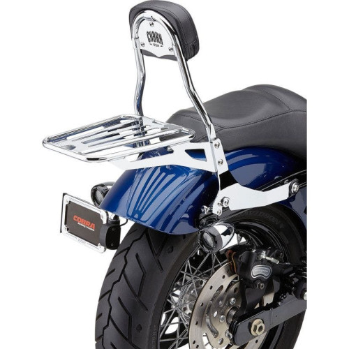 PartzBiz HD: 4420753-Cobra 602-2004 Chrome Complete Detachable Backrest Kit Harley 06-17 Dyna FLD | 602-2004