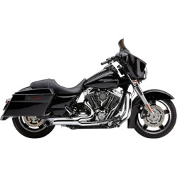PartzBiz HD CBU-6270-1 - Cobra 6270 Chrome 2-Into-1 4 ” Turndown Full Exhaust System 09-16 Harley Touring electra glide road glide road king ผ้าพันคอท่อส่วนหัว Performance Upgrade Big Twin
