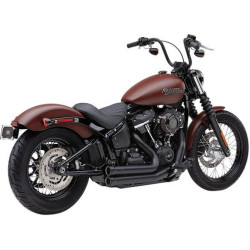 PartzBiz HD CBU-6713B - Cobra 6713B สีดำ 909 2-Into-1 ระบบท่อไอเสียเต็ม 18-19 Harley Softail FL 1800-2297 18002297