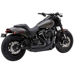 PartzBiz HD CBU-6714B - Cobra 6714B สีดำ 909 2-Into-2 ระบบท่อไอเสียเต็ม 18-19 Harley Softail FX 1800-2299 18002299
