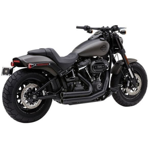 PartzBiz HD: 4420704-Cobra 6714B สีดำ 909 2-Into-2 ระบบท่อไอเสียเต็ม 18-19 Harley Softail FX 1800-2299 18002299