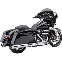 PartzBiz HD CBU-6108 - Cobra 909 Chrome Twins 4 ” Scallop Slash Cut Mufflers สำหรับ Harley FL 2017 | 6108