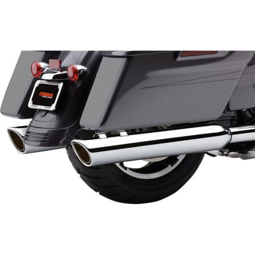 PartzBiz HD: 4420668-Cobra 909 Chrome Twins 4 ” Scallop Slash Cut Mufflers สำหรับ Harley FLH/T 95-1 | 6106 PartzBiz HD: 4420668-Cobra 909 Chrome Twins 4 ” Scallop Slash Cut Mufflers สำหรับ Harley FLH/T 95-1 | 6106