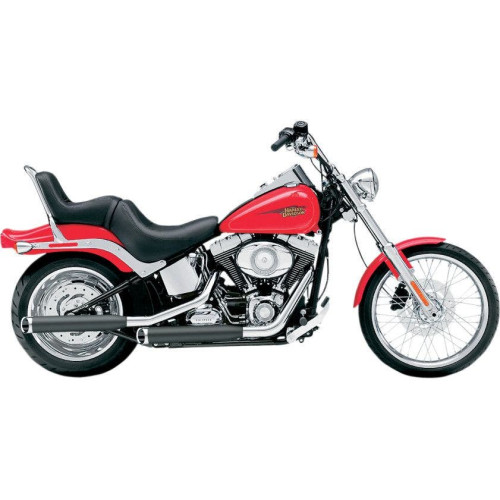 PartzBiz HD: 4420674-Cobra Black 3" Slash Cut Slip On Mufflers w/Billet Tip Harley 07-16 FLSTF FXSTD | 6001B