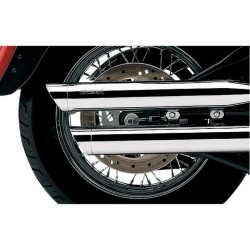 PartzBiz HD CBU-6006 - Cobra Chrome 3" Slash Cut Slip On Mufflers Billet Tip Harley 08-16 FXDF FXDWG  | 6006