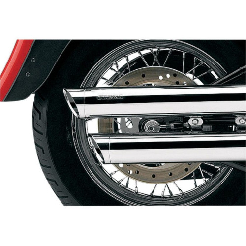 PartzBiz HD: 4420660-Cobra Chrome 3" Slash Cut Slip On Mufflers w/Billet Tip Harley 07-16 FLSTF FXSTD | 6001 PartzBiz HD: 4420660-Cobra Chrome 3" Slash Cut Slip On Mufflers w/Billet Tip Harley 07-16 FLSTF FXSTD | 6001