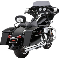 PartzBiz HD CBU-6450 - ท่อ Cobra Chrome Powerflo RPT 2-Into-1 พร้อมท่อไอเสีย 4.5 Harley 10-16 FLH/T | 6450