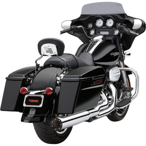 PartzBiz HD: 4420634-Cobra Chrome Powerflo RPT 2-Into-1 Exhaust w/ 4.5 Muffler Harley 10-16 FLH/T | 6450 PartzBiz HD: 4420634-Cobra Chrome Powerflo RPT 2-Into-1 Exhaust w/ 4.5 Muffler Harley 10-16 FLH/T | 6450