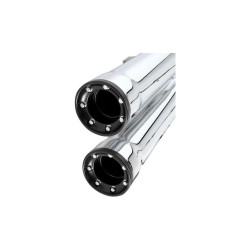 PartzBiz HD CBU-6080 - Cobra Chrome RPT 3 ” ท่อสวมแบบสวม Racepro Tips 6080 Harley Sportster XL 07-13