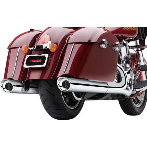 PartzBiz HD: 4420625-Cobra Exhaust 4" Scallop Tip Slip-On Mufflers Indian Chief Chieftain Roadmaster | 5204