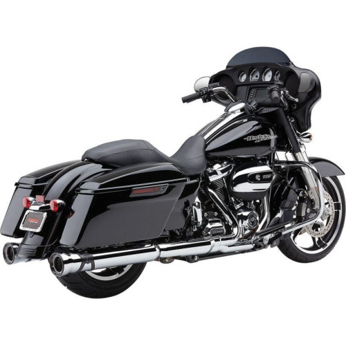 PartzBiz HD: 4420589-Cobra Race Pro Chrome 4" Mufflers Slip Ons Exhaust for Harley FL 2017 | 6216