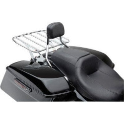 PartzBiz HD CBU602-2800 - Cobra USA 602-2801 Big Ass ที่ถอดออกได้แบนกระเป๋าเดินทาง Chrome Harley FLH 97-06