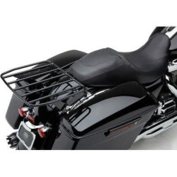 PartzBiz HD CBU602-2800B - Cobra USA 602-2800B Big Ass ชั้นวางกระเป๋าแบบแบนที่ถอดออกได้สีดำ Harley FLH 14-20