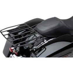 PartzBiz HD CBU602-2801B - Cobra USA 602-2801B Big Ass ชั้นวางกระเป๋าแบบแบนที่ถอดออกได้สีดำ Harley FLH 97-06