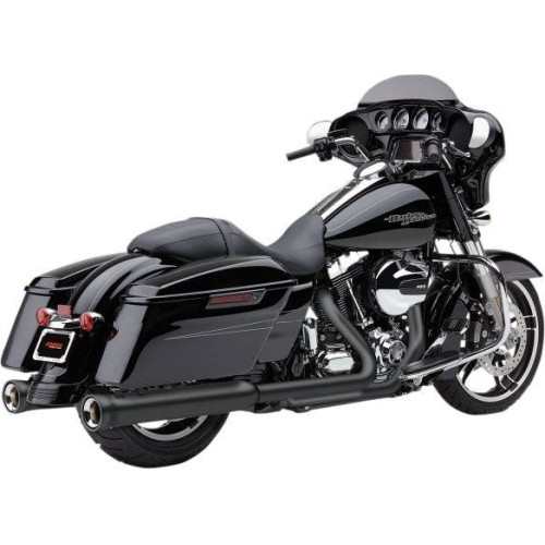 PartzBiz HD: 4420579-Cobra USA 6107RB สีดำ 4 ” Neighbor Hater Slip On Mufflers Harley FLH/T 95-16 632431 1801-1026 18011026