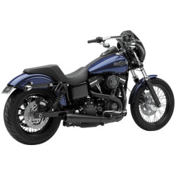 PartzBiz HD CBU-6497B - Cobra USA 6497B สีดำ 3.5 ” El Diablo 2-Into-1 ท่อไอเสีย 12-17 Harley Dyna FXD 631306 1800-2224 18002224