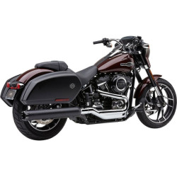 PartzBiz HD CBU-6521B - Cobra USA 6521B สีดำ 4 ”Dual-Cut Slip-Onท่อไอเสีย 18-19 Harley Davidson Softail FLSB Sport Glide M8 Milwaukee Eight 1801-1303 18011303 631406